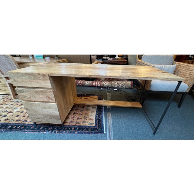 Design Plus Gallery presents the Industrial Solid Wood Modular Desk with File Cabinet from West Elm. The desk is...
