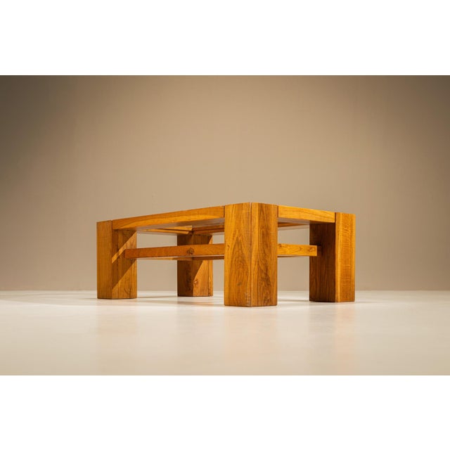 1970s Coffee Table in Oak attributed to Giuseppe Rivadossi, Italy, 1970s For Sale - Image 5 of 12
