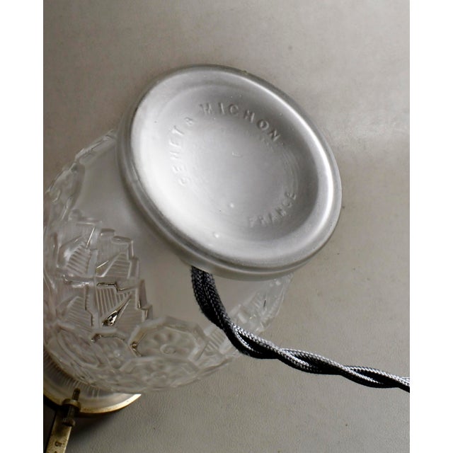Transparent Small French Art Deco Lamp by Genet Et Michon - 1925 France For Sale - Image 8 of 13