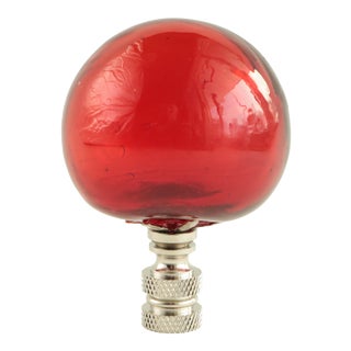 Red Blown Glass Lamp Finial For Sale