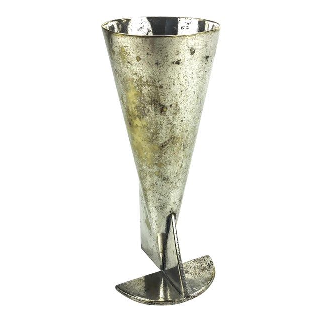 Gorgeous Art Deco Silver Plated Bud Vase For Sale