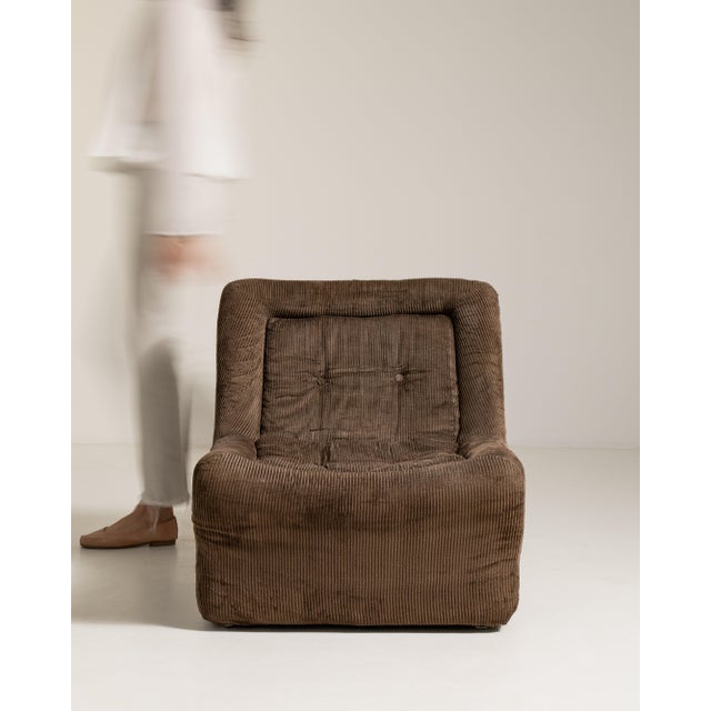 Mid-Century Modular Lounge Chair with Corduroy Upholstery, Antique, France, 20th Century For Sale - Image 12 of 12