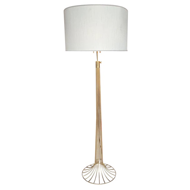 Large Mid-Century Brass Pantonova Floor Lamp by Verner Panton, 1960s For Sale