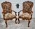 Thomasville Vintage Pair of Thomasville Carved Tuscan Style Arm Chairs W/Floral Fabric For Sale - Image 4 of 11