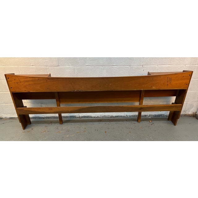 Mid 20th Century Attributed Young Manufacturing Mid-Century Walnut King Headboard For Sale - Image 14 of 14