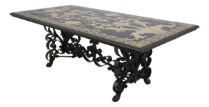 Maitland Smith Neoclassical Wrought Iron Base Dining Room Table