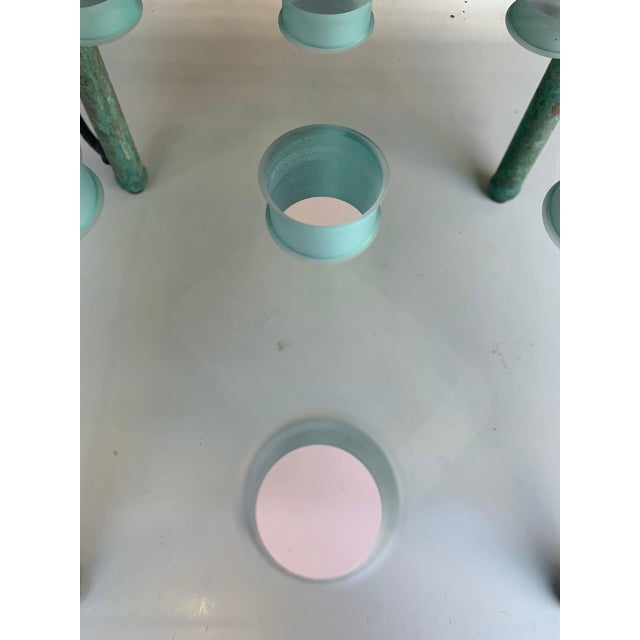 Modern Sculptural Bronze and Glass Table Lamp with Pyramid Top by Elin Raaberg Nielsen, 1986 For Sale - Image 3 of 6