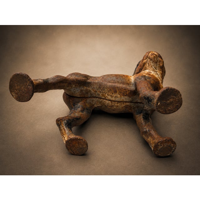 Antique American Cast Iron Boston Terrier Doorstop With Original Painted Surface For Sale - Image 6 of 8