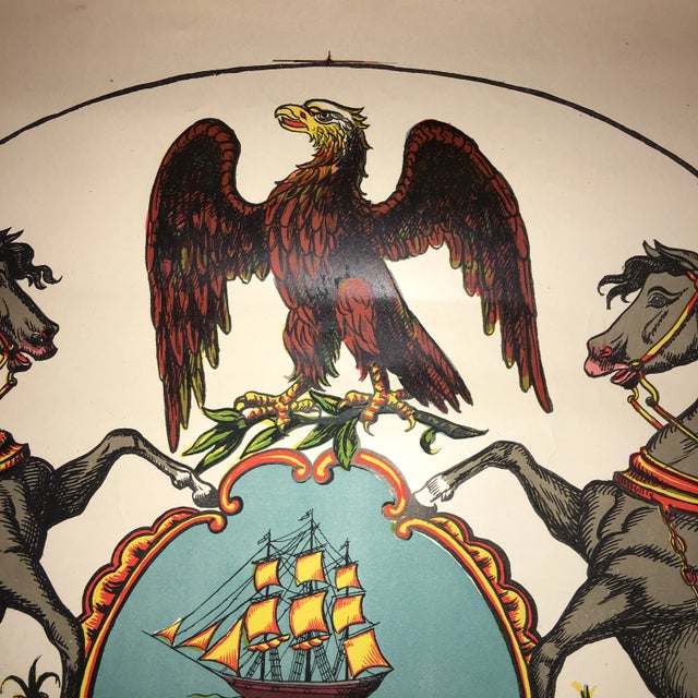 Early 20th Century Antique Pennsylvania Coat of Arms Lithograph Print For Sale In New York - Image 6 of 11