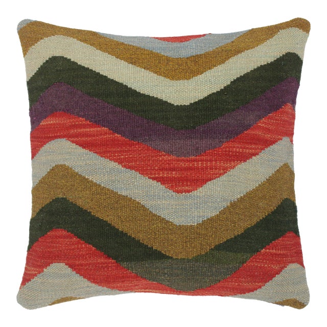 Geometric Turkish Nery Hand Woven Kilim Throw Pillow For Sale