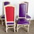 French Provincial French Provincial Purple Vinyl and Platted Back Dining Chairs - Set of 4 For Sale - Image 3 of 12