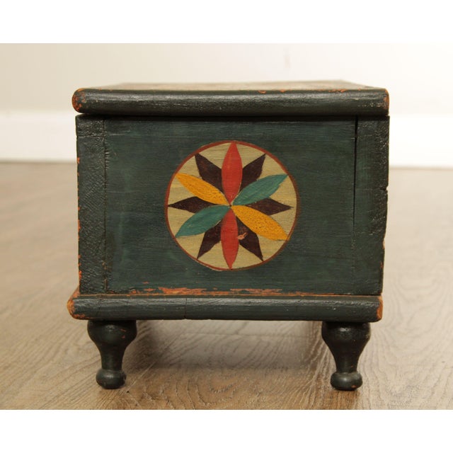 Antique Hand Painted Pennsylvania Dutch Miniature Blanket Chest Chairish