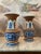 Striking blue and white chinoiserie vases (a pair) with ceramic over (what looks like) unglazed pottery. Condition is...