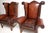 Wood Antique Leather Wing Back Armchairs, 1920s, Set of 2 For Sale - Image 7 of 11