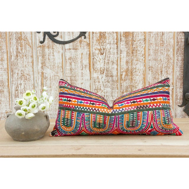 Soe Antique Tribal Grain Sack Pillow For Sale - Image 9 of 10