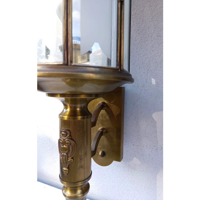 Gold Gilt Bronze and Glass Wall Lamps, 1960s, Set of 2 For Sale - Image 8 of 9