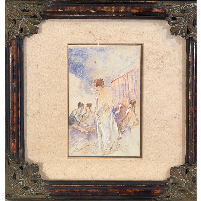Pompeo Mariani, Female Figures, 19th Century, Watercolor For Sale - Image 8 of 8