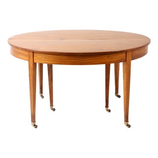 Antique Extendable Walnut Dining Table on Brass Castors, 1860 For Sale