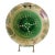 Vintage Late 20th Century Hand Painted Green & Beige Majolica Pottery Strainer For Sale
