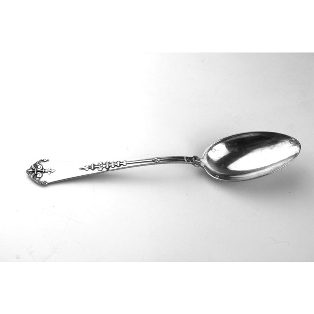 Silver Antique Silver Tea Spoons, 1900s, Set of 12 For Sale - Image 8 of 12