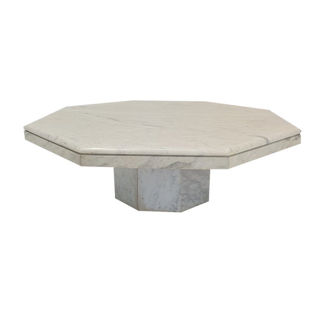 Italian Marble Octagon Coffee Table, 1980s For Sale