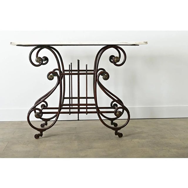 Mid 19th Century French 19th Century Iron & Marble Butcher or Pastry Shop Table For Sale - Image 5 of 12