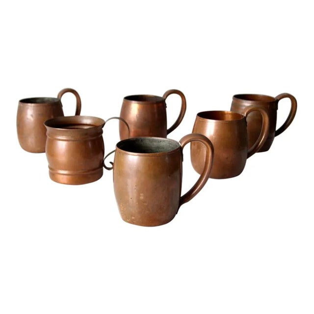 Vintage Copper Mugs - Set of 6 For Sale - Image 11 of 11