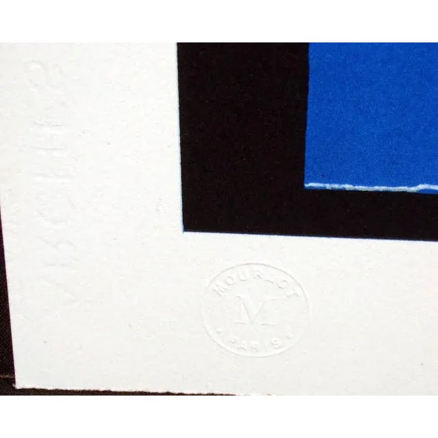 1990s 1991 "Composition in Blue" Commemorative Limited Edition Lithograph After Marino Marini For Sale - Image 5 of 8