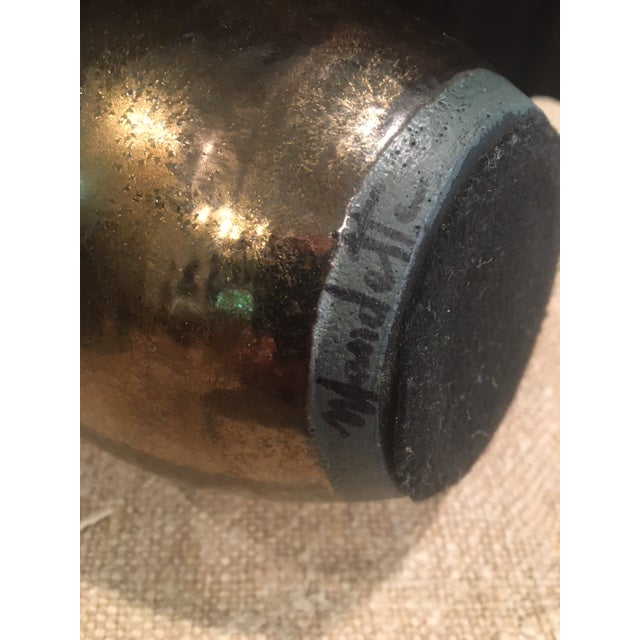 Contemporary Vintage Mandette Metallic Bronze & Copper Raku Pottery Vessel For Sale - Image 3 of 4