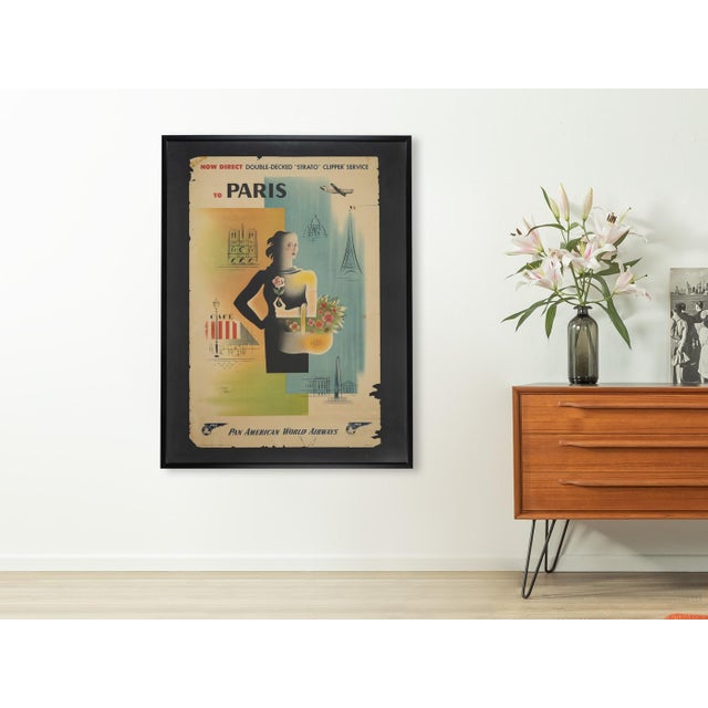 Paris, Pan Am Airways Travel Poster, 1949 For Sale - Image 3 of 17