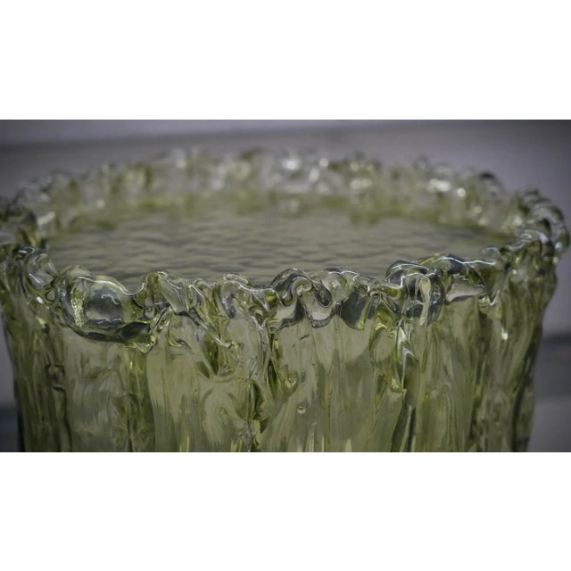 Vintage Italian Murano Art Glass Green Side Table, 2000 For Sale - Image 4 of 11