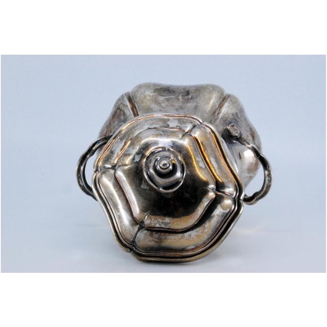 Silver Sugar Bowl with Two Smooth Handles For Sale - Image 3 of 10