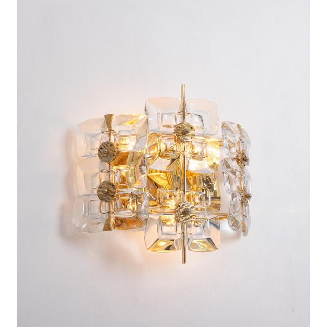 Golden Gilded Brass and Crystal Sconces from Palwa, Germany, 1960s, Set of 2 For Sale - Image 9 of 10
