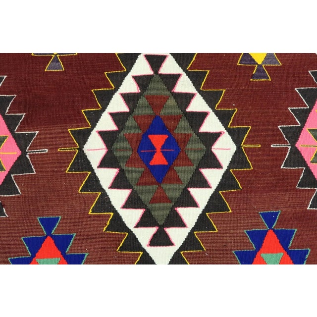 Mid 20th Century Turkish Kilim Rug-5′5″ × 9′4″ For Sale - Image 6 of 13