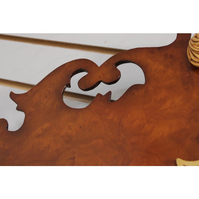 Wood Prince of Wales Chippendale Style Burl Walnut Wall Mirror For Sale - Image 7 of 13