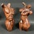 Brown Pair of Vintage Carved Solid Wood Female and Male Torso Sculpture For Sale - Image 8 of 8