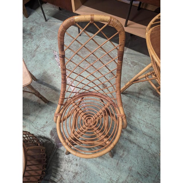 Rattan Dressing Table and Chair, Set of 2 For Sale - Image 5 of 7