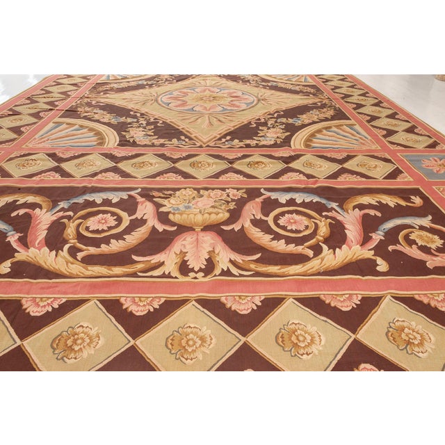 Contemporary Aubusson Design Handmade Wool Rug by Doris Leslie Blau For Sale - Image 4 of 7