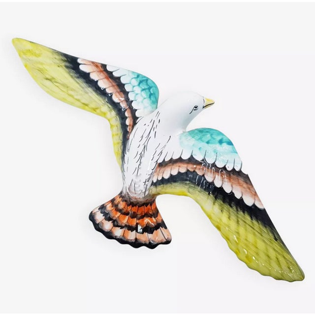 Large Ceramic Majolica Wall Bird For Sale - Image 14 of 14