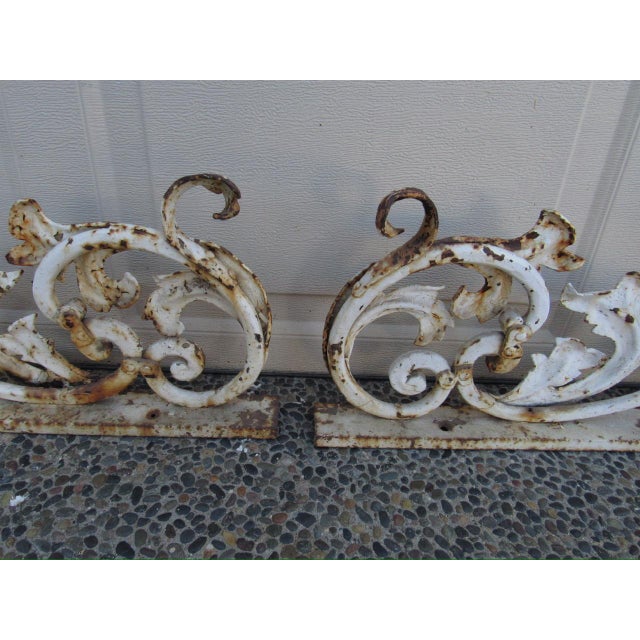 Pair of Crusty French Wrought Iron Fragments For Sale - Image 11 of 11