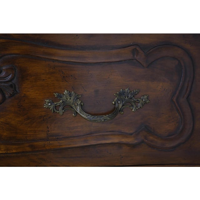 Italian 3 Drawer Continental Walnut Finish Commode For Sale - Image 12 of 18