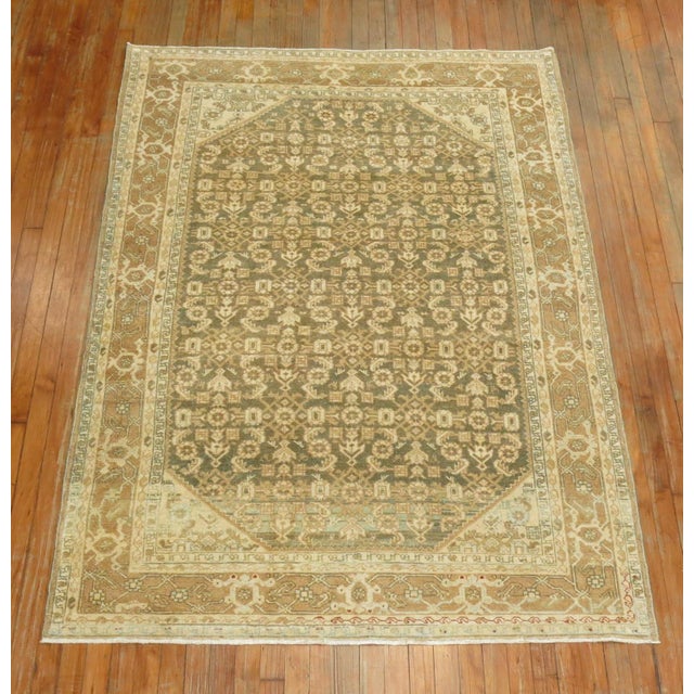 Textile Zabihi Collection Persian Malayer Earth Color Accent Size Rug For Sale - Image 7 of 7