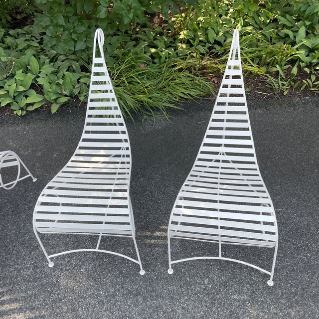 1980s Set of Three Chairs in the Style of “Spine” Chairs by André Dubreuil For Sale - Image 11 of 11