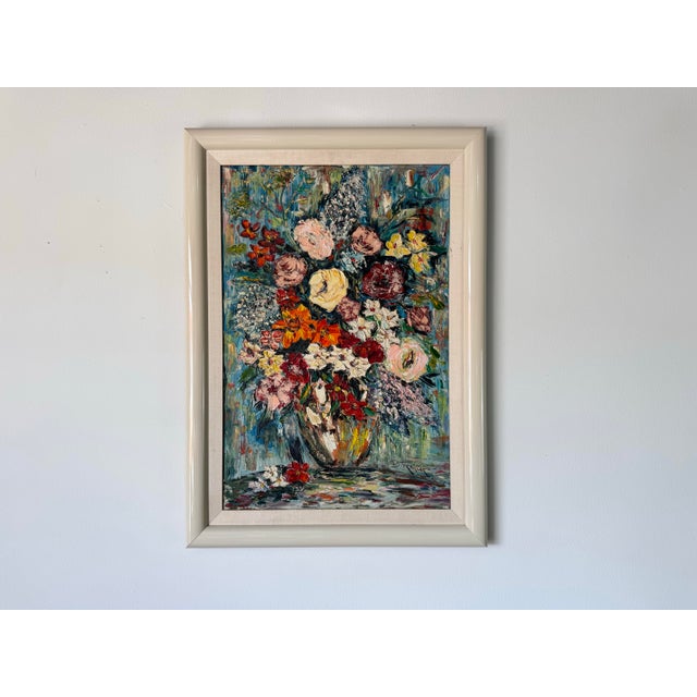 Mid-Century Modern Tea Weintraub Sternklar (Polish-American, 1905 - 1997) Impressionist Still Oil on Canvas Painting For Sale - Image 3 of 12