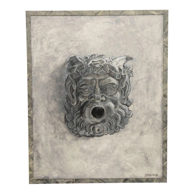 1980s Mythical Roman Portrait Oil on Board Painting by William "Billy" Selesnick For Sale