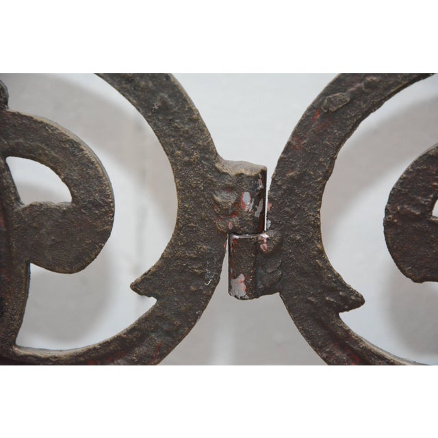 Metal Victorian Cast Iron Fireplace Screen For Sale - Image 7 of 8