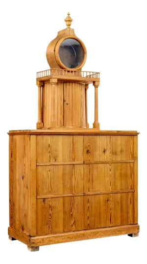 Swedish Pine Kitchen Clock Cupboard, 1880s
