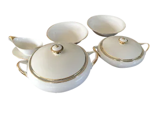 Tableware in Porcelain from Schumann Bavaria, 1940s, Set of 7