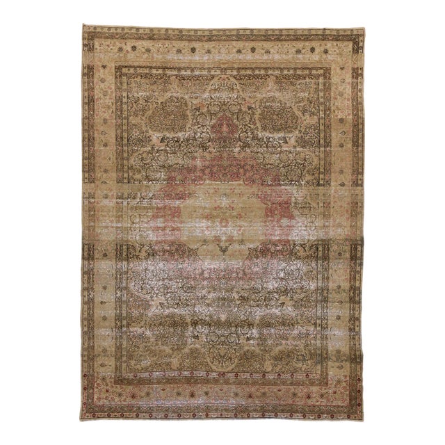 1880's Antique Persian Kermanshah Rug - 09'05 X 13'02 For Sale