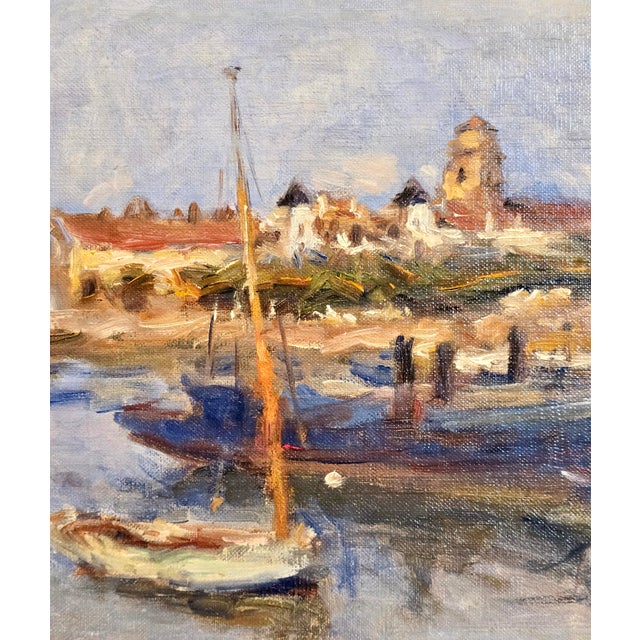 Lucien René Mignon -Costal French Town Scene -1920s Oil Painting For Sale - Image 4 of 9